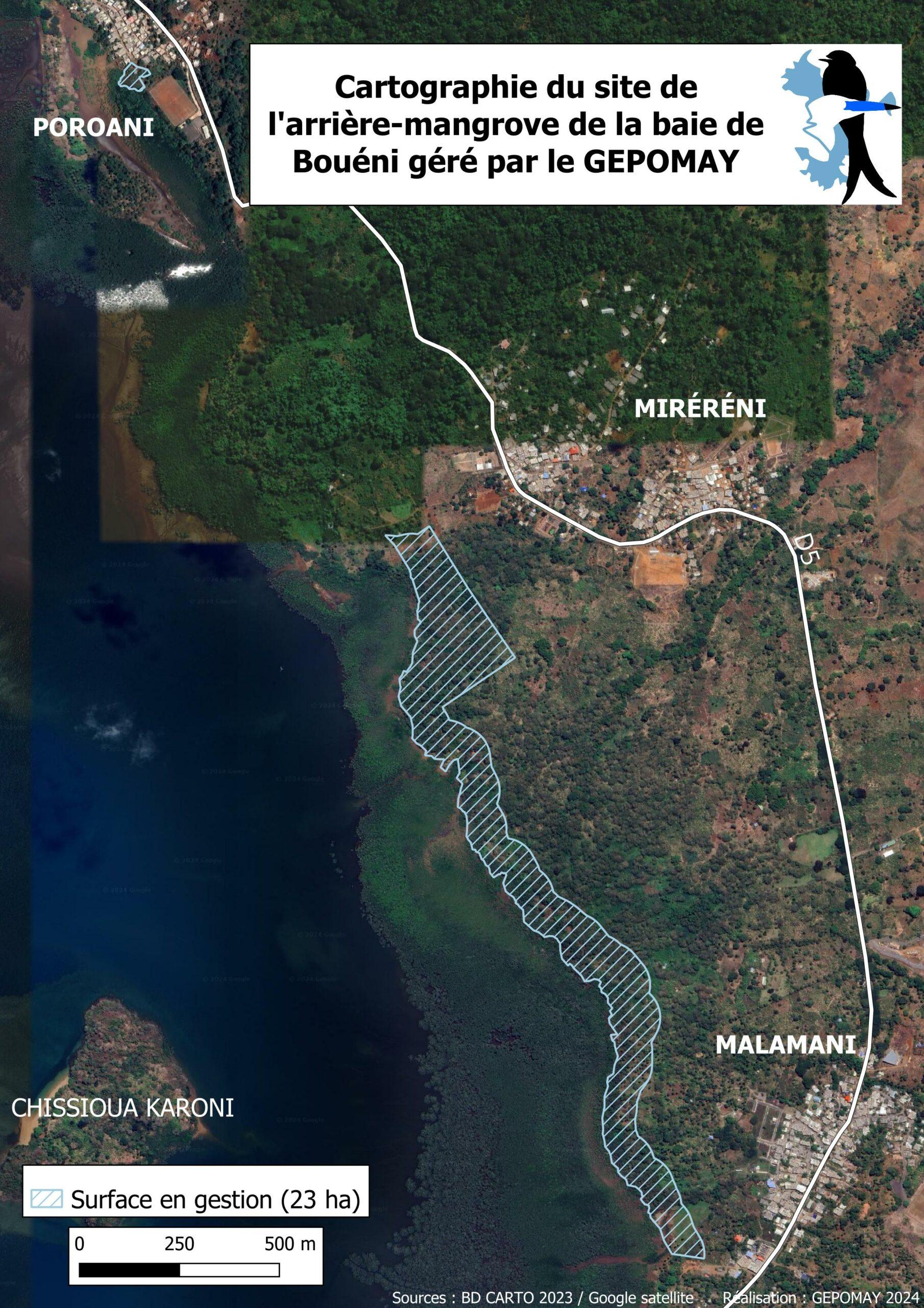 Cartographie arrière-mangrove baie de Bouéni